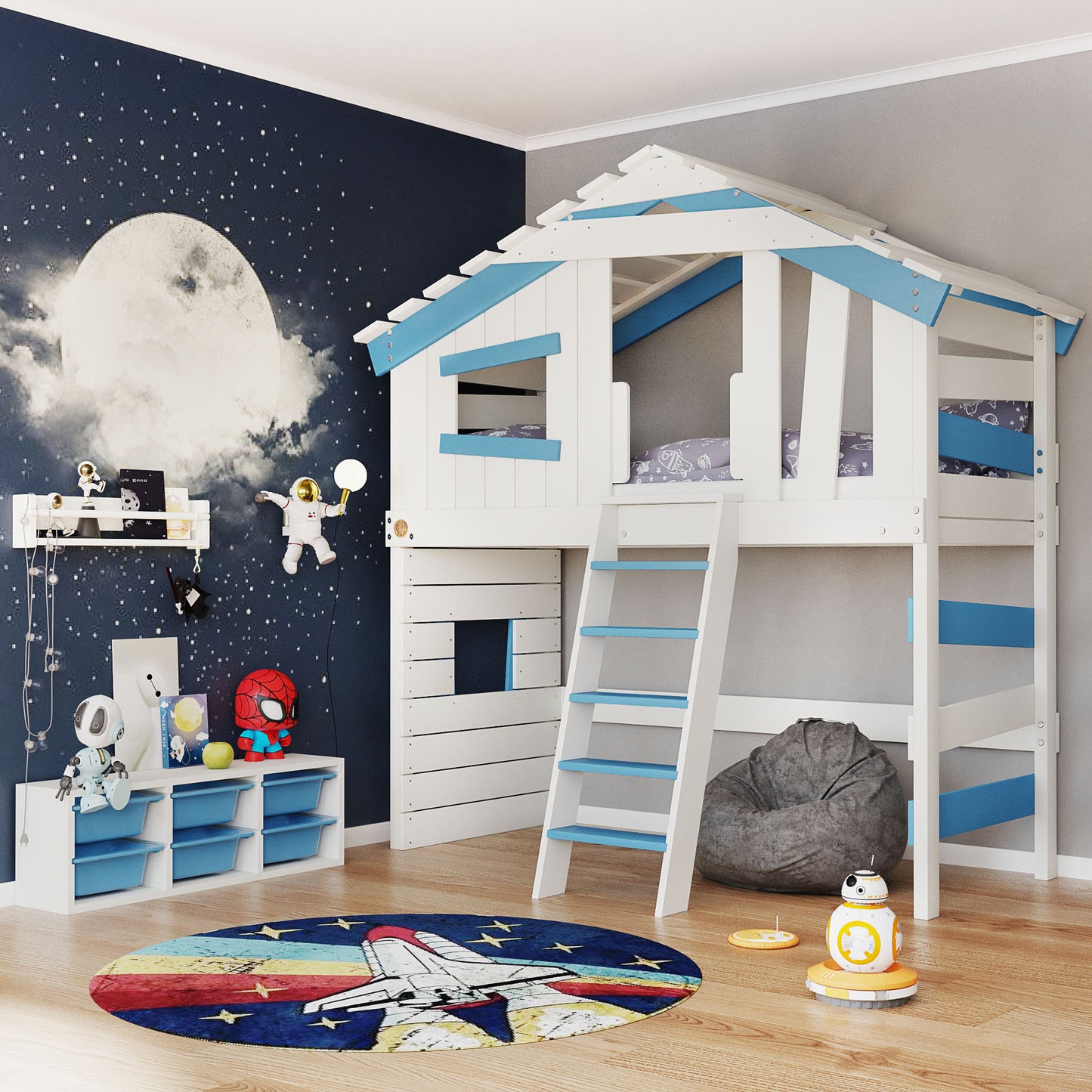 Bunk bed "ALPIN CHALET" in blue