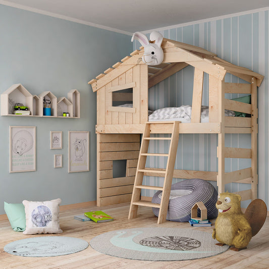 Bunk bed "ALPIN CHALET" non-painted (natural)