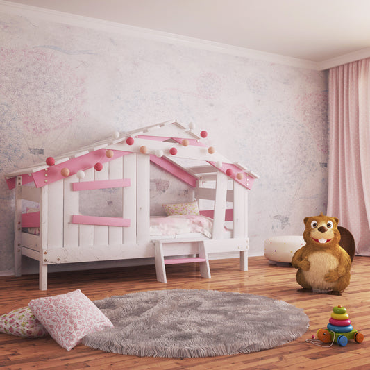 House bed "APART CHALET" in pink